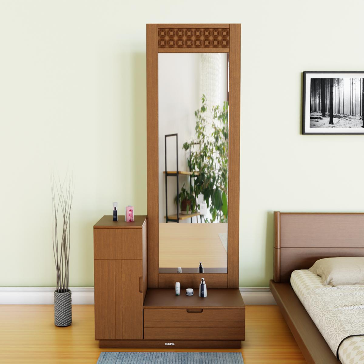Dressing Table with Mirror Door | Double Door & Shelves – VIKI FURNITURE